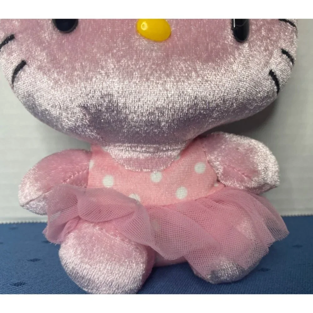 Ty Beanie Babies 7" Plush Pink Velvet Hello Kitty Ballerina Polka Dot Tutu 2014 - Picture 3 of 7